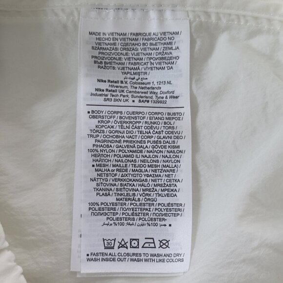 Nike Jacket Mens S White Zip Mock Neck Pockets LS Lightweight Running Hood Mesh - Picture 12 of 16